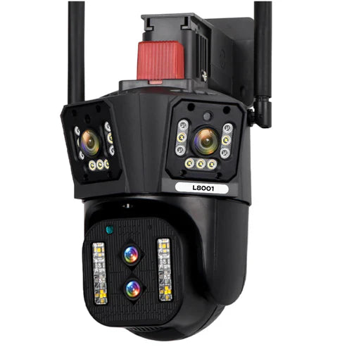 4K Security Camera with 3 Lenses